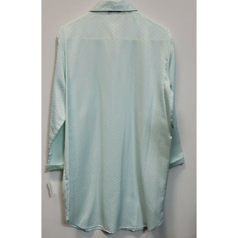 Miss Elaine Womens But Front Gown Robe Knit Light Mint Green Size Med NEW 36in M - Picture 8 of 8